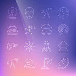 set line comet falling down fast ufo flying vector image
