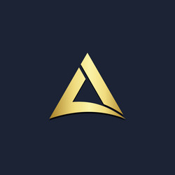 Triangle shape gold logo vector