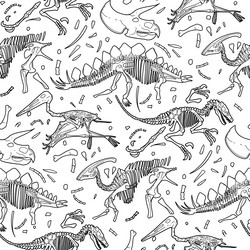 Dinosaur Fossil Seamless Pattern vector image