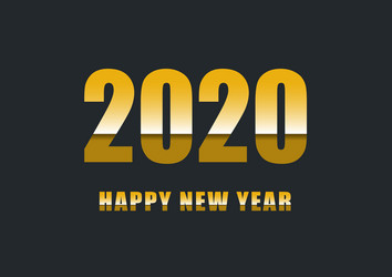 happy new year 2020 with gradient text vector image