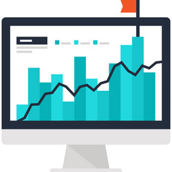 initial public offering flat web icon concept vector image
