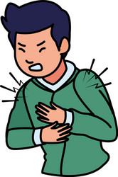 Man sick with chest pain covid19 symptom vector