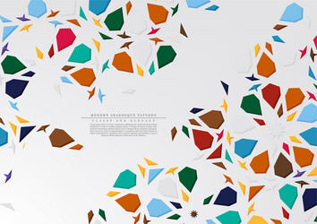 Modern arabesque hexagonal pattern colorful vector