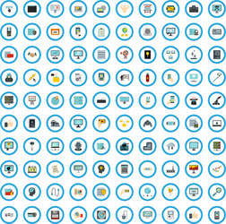 100 programming review icons set flat style vector image