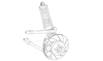 Car suspension with shock absorber vector