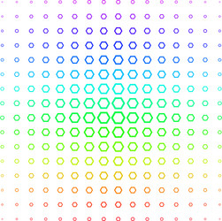 Contour hexagon icon halftone spectral pattern vector