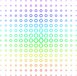 Contour hexagon icon halftone spectral pattern vector