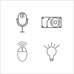 design and studio simple linear icon setsimple vector image