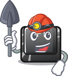 miner button f1 cartoon on keyboard vector image