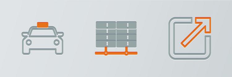 set line open in new window taxi car and server vector image