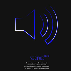 speaker flat modern web button and space for your vector image