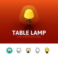 table lamp icon in different style vector