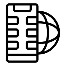 web smartphone icon outline server system vector image