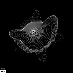 abstract 3d illuminated distorted mesh sphere vector image