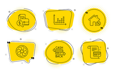 Dot plot accounting report and fan engine icons vector