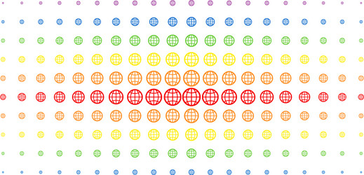 Globe spectrum halftone pattern vector