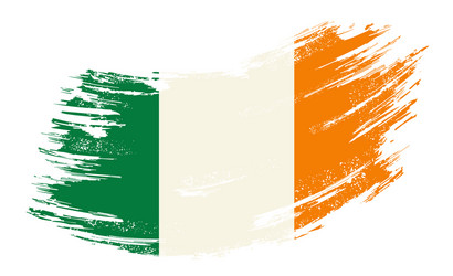 irish flag grunge brush background vector