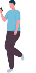 man using smartphone standing character vector image