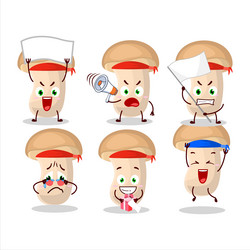 mascot design style of slice enokitake character vector image