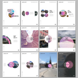 minimal brochure templates with circles round vector