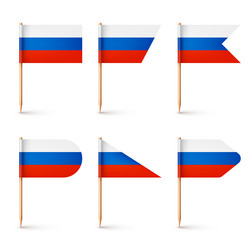 realistic various russian toothpick flags vector