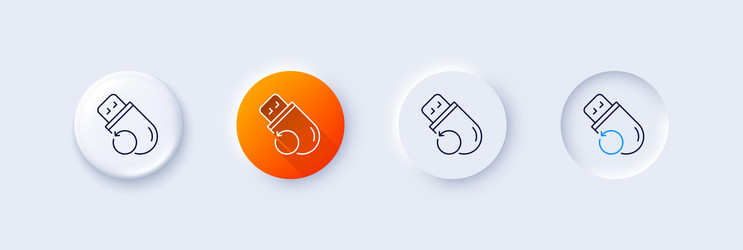 recovery usb memory line icon backup data sign vector image