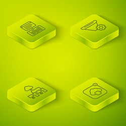 set isometric line filter setting computer vector image