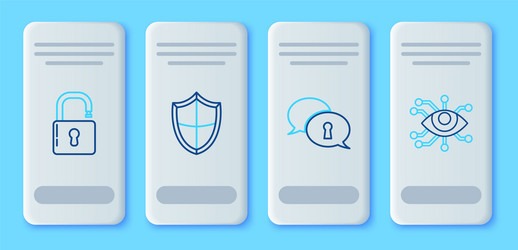 set line shield protection of personal data open vector image