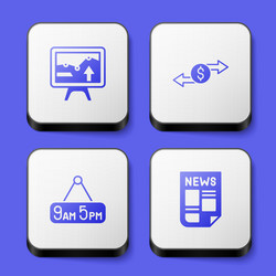 set monitor with graph chart money exchange from vector image