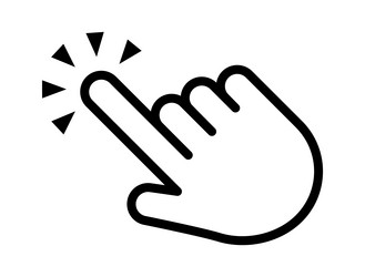 click cursor set computer pointer hand and arrow vector image