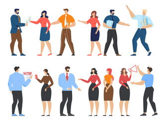 Office workers and business cartoon people set vector