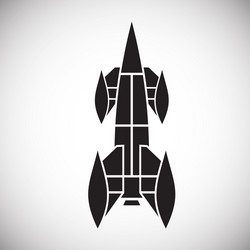 rocket icon on background for graphic and web vector image