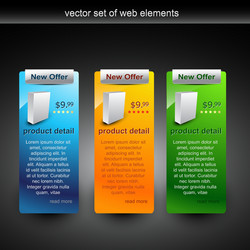 Web elements in different colors vector