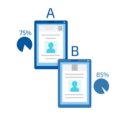 A-b comparison split testing concept computer vector