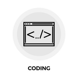 coding line icon vector image