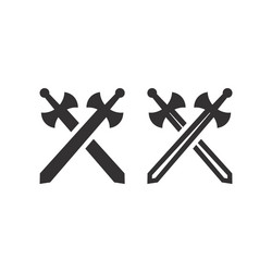 crossed swords or arms black icon vector