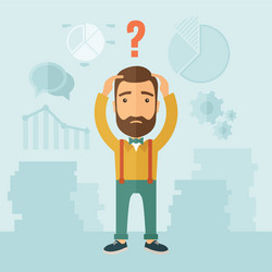 Man with Confused Expression vector image