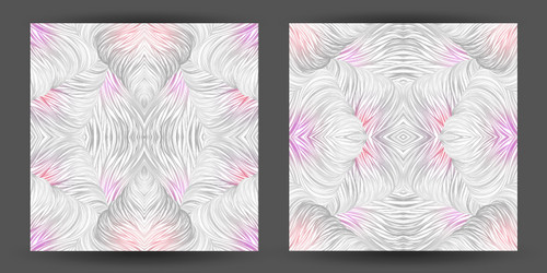 Set abstract pattern seamless line art tracery vector