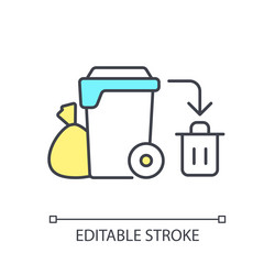 trash can in ux ui design rgb color icon vector image