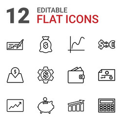 12 economy icons vector