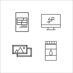 design and studio simple linear icon setsimple vector image