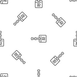 Grey line binary code icon isolated seamless vector