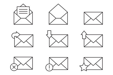 Mail icon sign letter envelope symbol message Vector Image