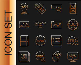 set line front end development ui or ux design vector image