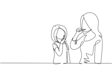 Simple line art of a mother holding her baby Vector Image