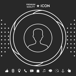 symbol of user icon in circle profile line vector image