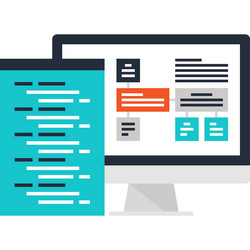 api interface flat web icon concept vector image