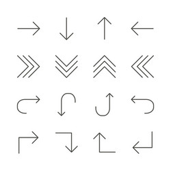arrows set icon line next back up down vector image