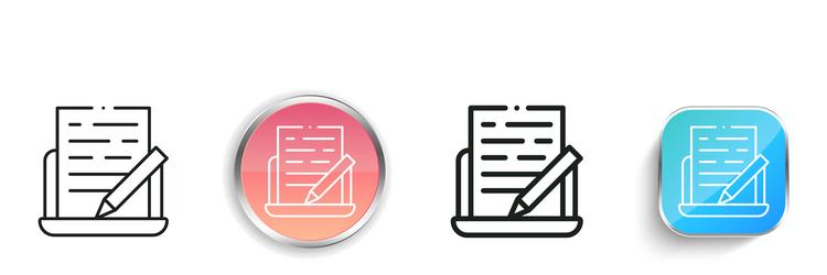 blog icon thin linear regular and button style vector image
