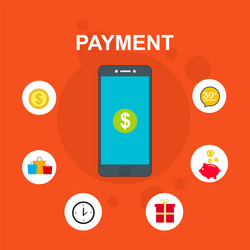concept online and mobile payments for web page vector image